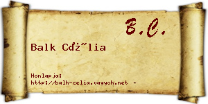 Balk Célia névjegykártya